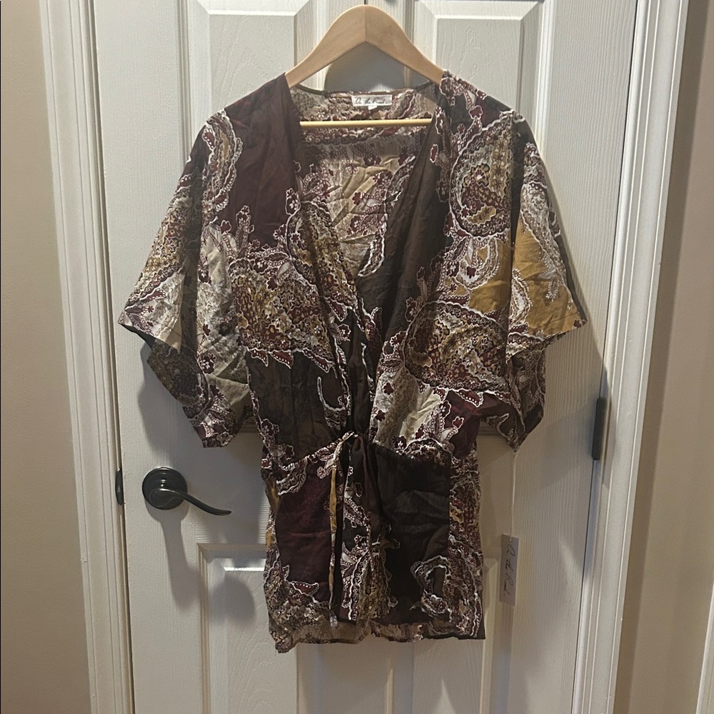 On The Road Multicolor Wrap Blouse